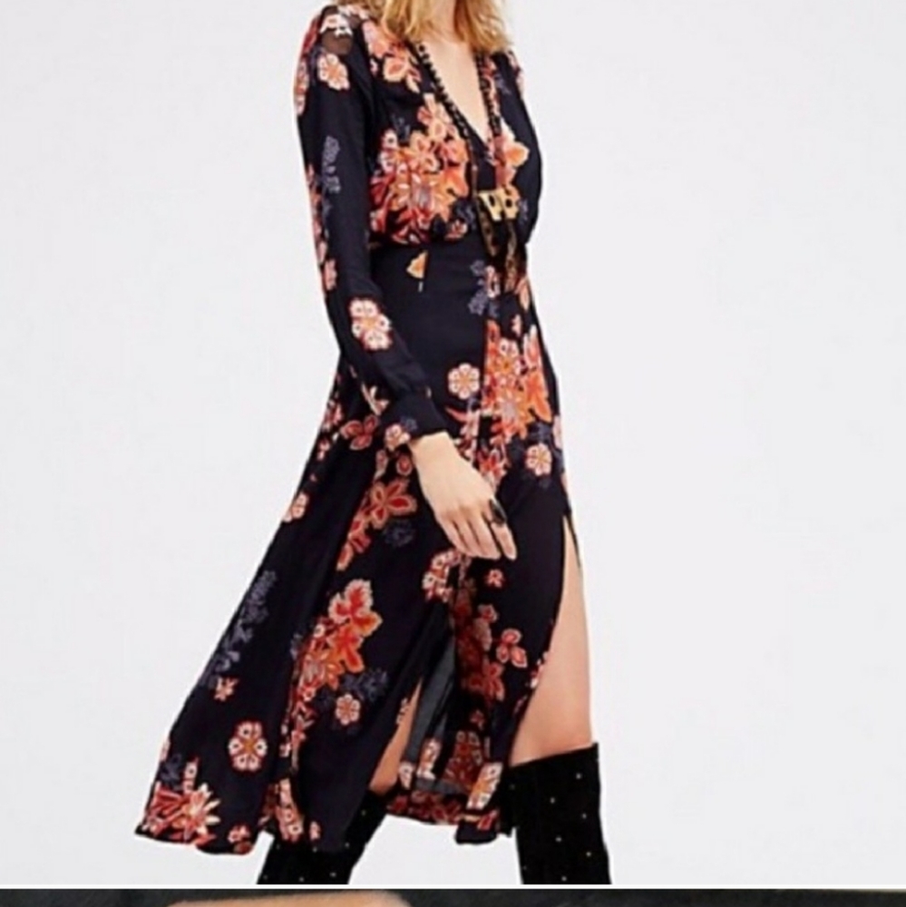Free People GORGEOUS Midi Maxi Dress 10 - Picture 2 of 4